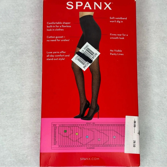 Spanx Tight End Tights Micro Dot Fishnet Tights in Very Black. Sz: C - Picture 7 of 13